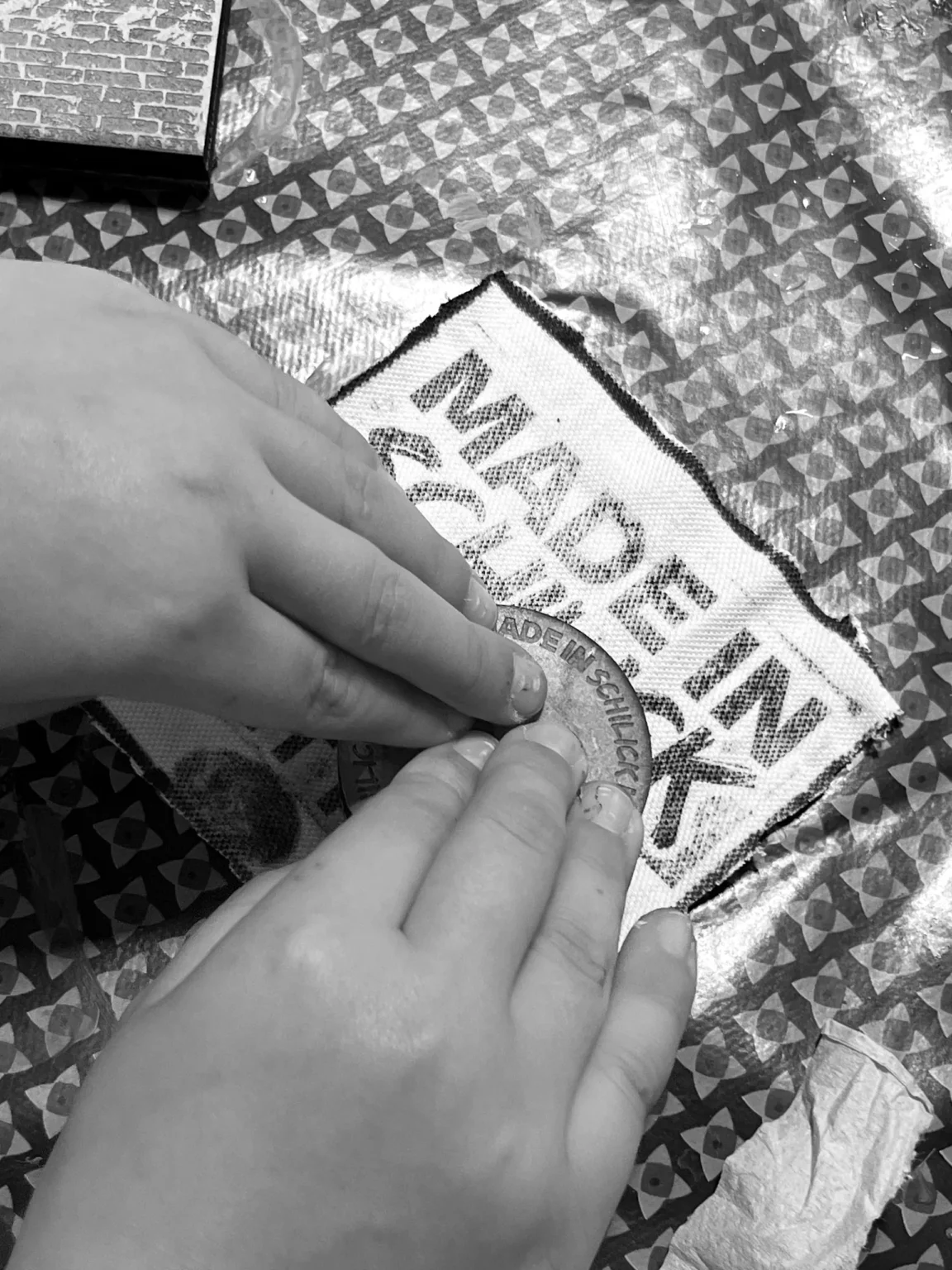 Atelier tampons avec des enfants
